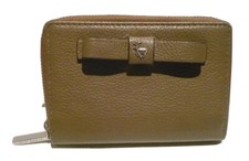 LLOYD BAKER Taupe Leather Zip Around Bifold Wallet Purse 5" x 3.75"