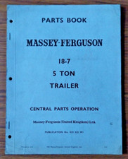 Vintage Massey Ferguson MF 18-7 5 Ton Trailer Parts Book Repair Workshop Manual