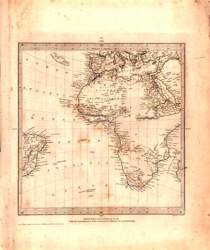 Africa map 1831 society for - map, by