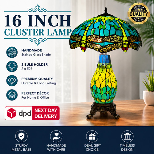 Tiffany style cluster lamp - 16",