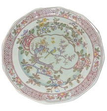 Vtg  Adams Calyx Ware Singapore Bird Dinner Plate 10" Red Mark 2744