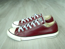 Converse All Star OX Low Mens Trainers Burgundy Leather Size 8 / 41.5