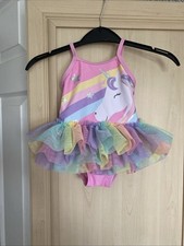 Nwtags Baby Girls Rainbow Frilled Unicorn Swimsuit Age 3-6 Months by Matalan