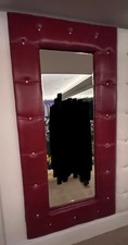 Leather Swarovski Mirror Red
