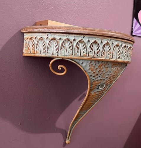 Vintage small ornate iron wall - ornate,