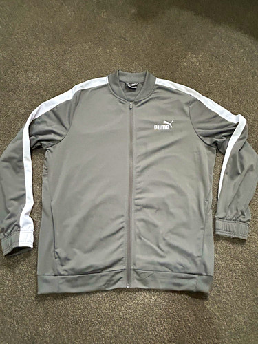 Puma grey white logo - grey/white, zip