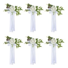 6Pcs Wedding Aisle Decorations Pew Flowers for Wedding Ceremony Chair