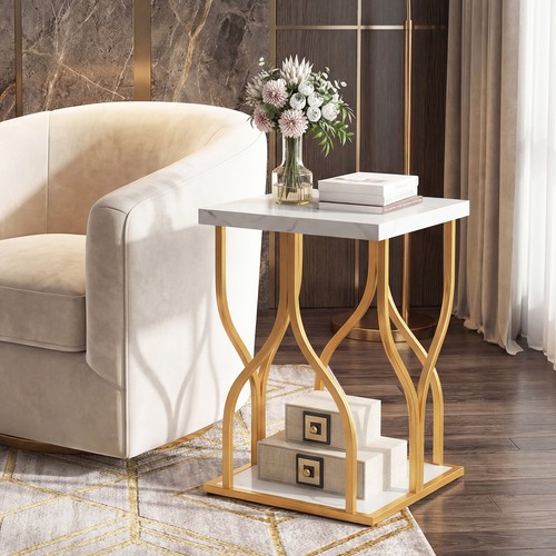 Faux marble bedside table - marble,