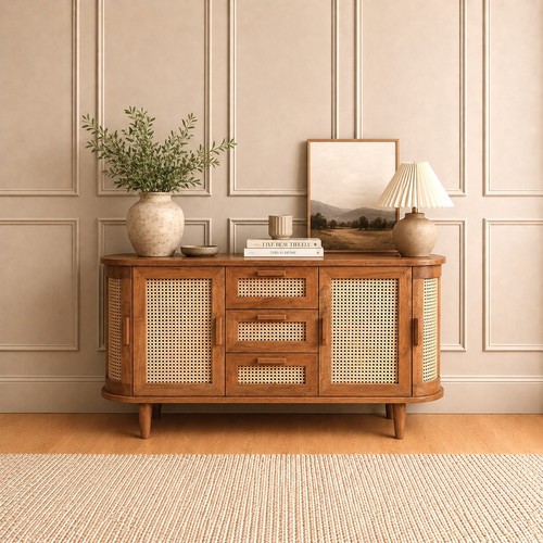 Solid mango wood sideboard - wood,