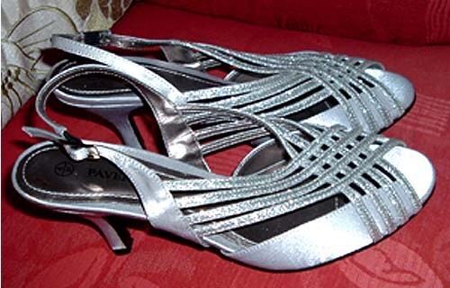 Ladies silver grey strappy - silver,