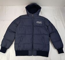ECKO UNLIMITED SIZE XL MENS NAVY DENIM QUILTED PUFFER JACKET WINTER COAT HOOD