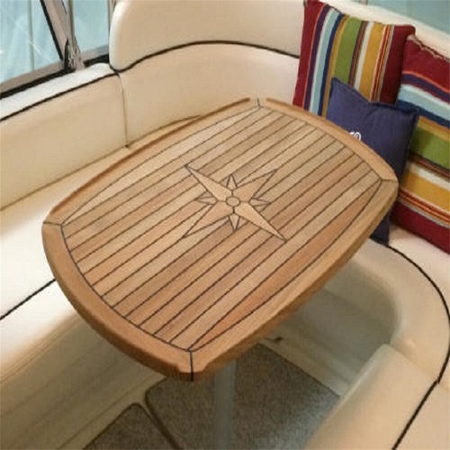 Boat barrel shape teak table - boat,
