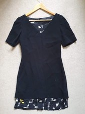 BOUTIQUE MOSCHINO Black Contrast Hem & Neck Shift Dress Ladies Size IT 42/UK 10