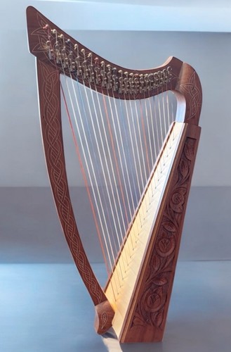 String walnut celtic harp - string,