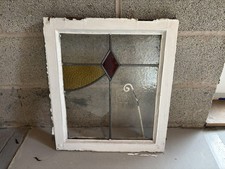 Vintage Reclaimed Stain Glass Window Panel Antique