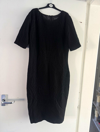 Per una black textured shift - una,