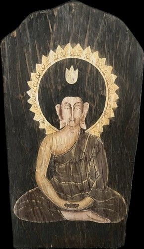Wooden buddha wall hanging - wooden,