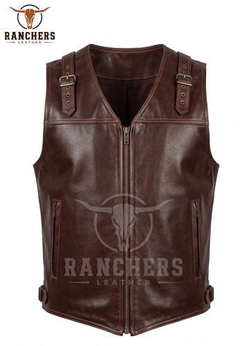 Mens brown motorcycle leather - mens,