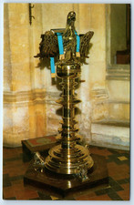 Postcard Chipping Campden Church Brass Falcon Lecturn Gloucestershire