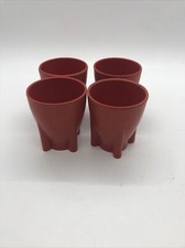 4 Vintage Bakelite egg cups, early plastic art deco, Retro Camping VW camper Van