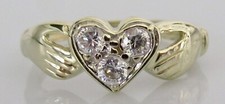 9ct Gold Ring - 9ct Yellow Gold Cubic Zirconia Friendship Ring Size N 1/2