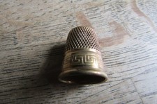 Vintage Copper ( Or Brass ) Thimble Embossed with Greek Pattern