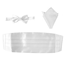 3 Pcs Red Bow Tie Men's Satin