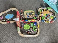 Boppi Large Wooden Toy Train Set 150 Pieces With Play Accessories Farm Animals