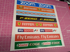 Scalextric Slot Car Decal Sticker Sheet - Model Racing 1/32 1/24 - 8x Stickers