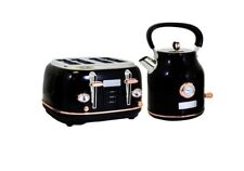 1.7L Kettle & 4 Slice Toaster Set Black & Rose Gold - grade B return RRP £99.99