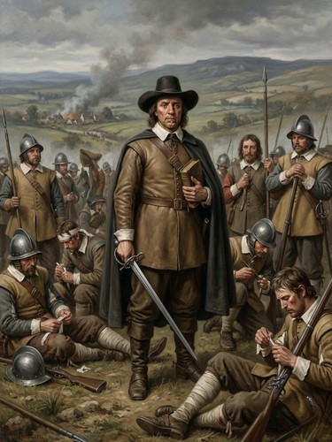 Oliver cromwell with - cromwell, his