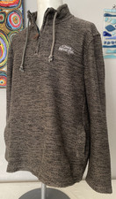 Weird Fish Fleece Sweatshirt Pullover Brown Macaroni Knit Outdoor 1/4 Zip - XL