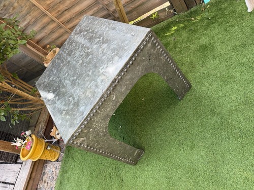 Vintage galvanised water tank - galvanised,