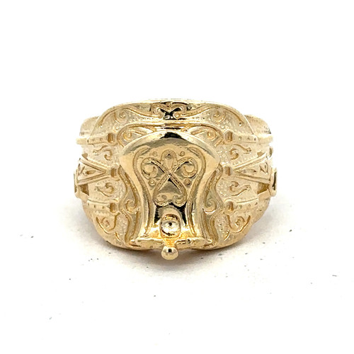 9ct gold saddle ring - saddle,
