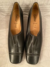 Gabor Ladies Black Leather shoes UK 6.5 G Comfort Fit New