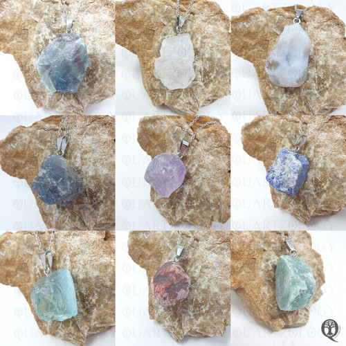 Quartz crystal necklace - crystal,