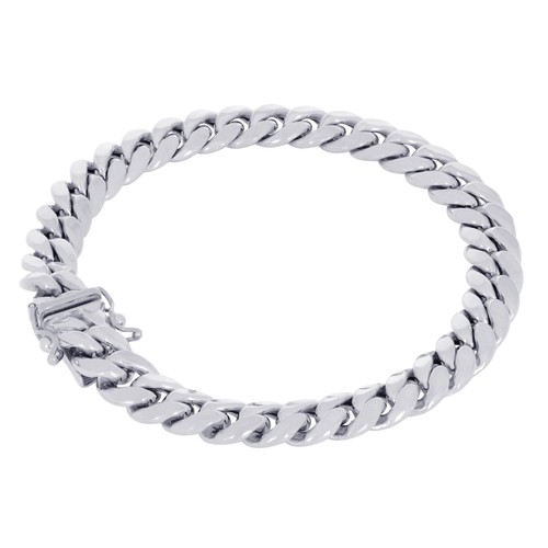 10k white gold 5mm miami - white, 7.5mm