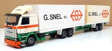 Tekno 1/50 Scale 62961 - Scania Truck & Trailer (G. SNEL) White/Orange/Green