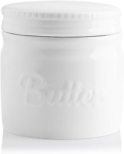 Porcelain butter keeper crock - porcelain,