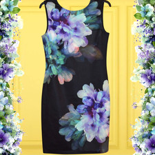 £75 OASIS SZ 10 BLACK FLORAL