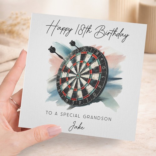 Darts birthday card - darts,