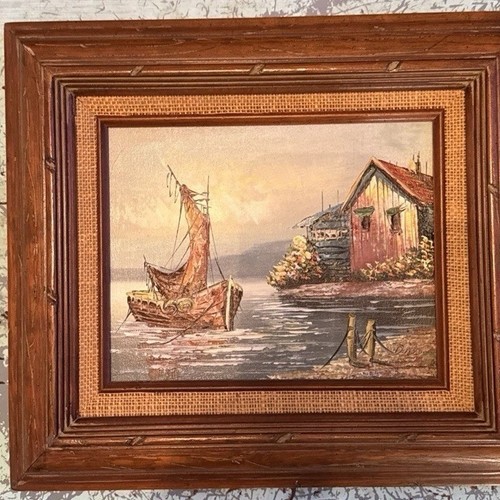 Painting oil canvas signed - on,