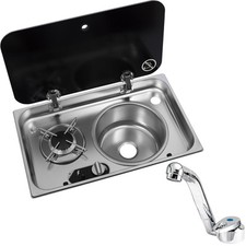 NAVY LOAD SINK & HOB + COLD TAP CAMPERVAN MOTORHOME GAS COOKER BURNER UNIT KIT