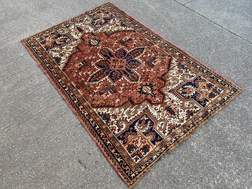 Vintage heriz rug hand - vintage, rug,