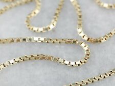 14K Solid Yellow Gold Box Necklace Real Gold Chain 20" New