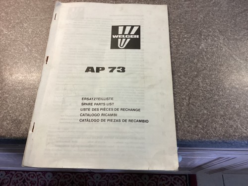 Welger ap73 spare parts list - welger,