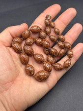 antique venetian graduated aventurine oval glass beads necklace