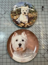 Lot of 2 Danbury Mint Westie Plates – Beloved Westies & Westie’s Year “Autumn”