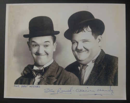 Laurel hardy novelty signed - &,