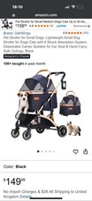 Pet Stroller for Small Dogs and Cats – Lightweight 6-Wheel Shock Absorption Sys